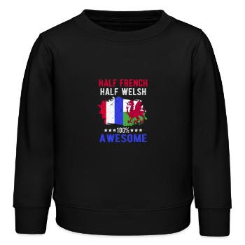 Halb Franzose Halb Waliser - Kinder Organic Sweatshirt Mini Changer von Stanley/Stella - Schwarz - Vorne - AI Model Kid Male (0cm)