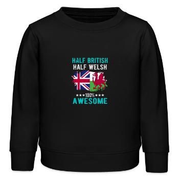 Halb Brite Halb Waliser - Kinder Organic Sweatshirt Mini Changer von Stanley/Stella - Schwarz - Vorne - AI Model Kid Male (0cm)