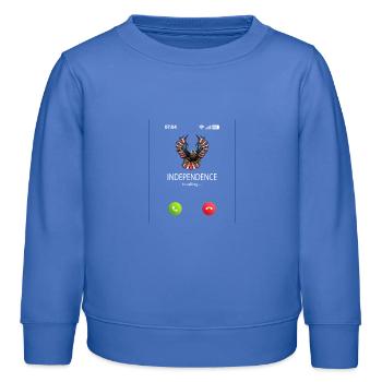 4th July Independence Day Independence is calling - Kinder Organic Sweatshirt Mini Changer von Stanley/Stella - carolina Blue - Vorne - AI Model Kid Female (0cm)