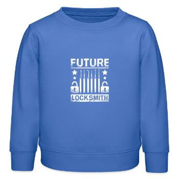 Futur serrurier - Sweat enfant bio Stanley/Stella - carolina blue - Devant - AI Model Kid Female (0cm)