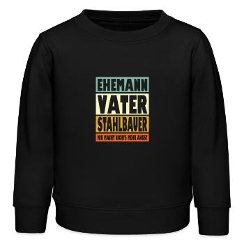 Stahlbauer Vater Ehemann Held - Kinder Organic Sweatshirt Mini Changer von Stanley/Stella - Schwarz - Vorne - AI Model Kid Male (0cm)