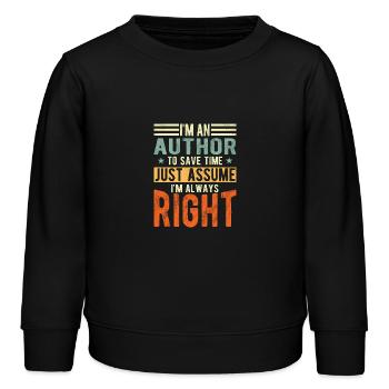 Autor - Kinder Organic Sweatshirt Mini Changer von Stanley/Stella - Schwarz - Vorne - AI Model Kid Male (0cm)