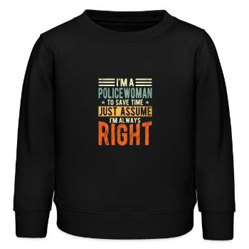 La policière - Sweat enfant bio Stanley/Stella - noir - Devant - AI Model Kid Male (0cm)