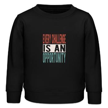 Every challenge is an opportunity - Kinder Organic Sweatshirt Mini Changer von Stanley/Stella - Schwarz - Vorne - AI Model Kid Male (0cm)