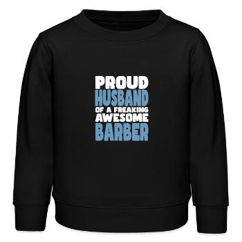 Fière épouse d’un sacré bon coiffeur - Sweat enfant bio Stanley/Stella - noir - Devant - AI Model Kid Male (0cm)