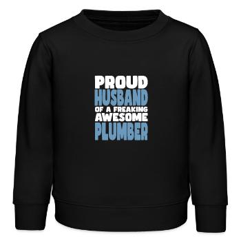 Fière épouse d’un sacré bon plombier - Sweat enfant bio Stanley/Stella - noir - Devant - AI Model Kid Male (0cm)