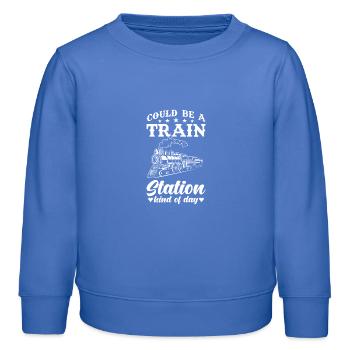 Train journey - Kids Organic Sweatshirt by Stanley/Stella - carolina blue - Front - AI Model Kid Female (0cm)