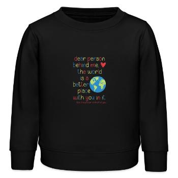 Chère personne derrière moi - Sweat enfant bio Stanley/Stella - noir - Devant - AI Model Kid Male (0cm)