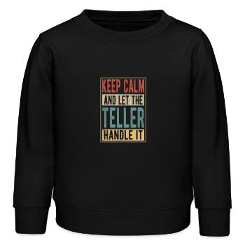 Teller Retro Geschenk - Kinder Organic Sweatshirt Mini Changer von Stanley/Stella - Schwarz - Vorne - AI Model Kid Male (0cm)