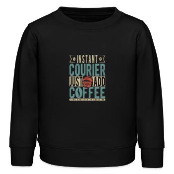 Instant Courier Just Add Coffee - Kids Organic Sweatshirt by Stanley/Stella - black - Front - AI Model Kid Male (0cm)