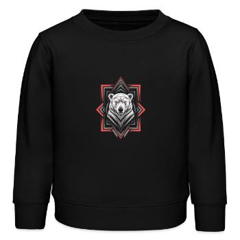 Geometrischer Eisbär Kopf Kunstwerk - Kinder Organic Sweatshirt Mini Changer von Stanley/Stella - Schwarz - Vorne - AI Model Kid Male (0cm)
