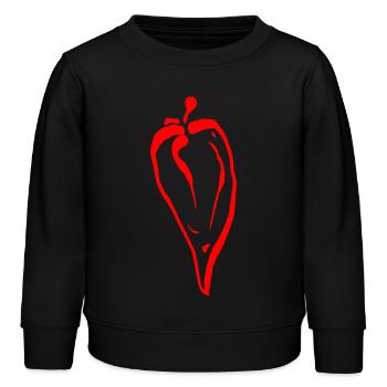 Chilli Pfeffer / Chilischote - Kinder Organic Sweatshirt Mini Changer von Stanley/Stella - Schwarz - Vorne - AI Model Kid Male (0cm)