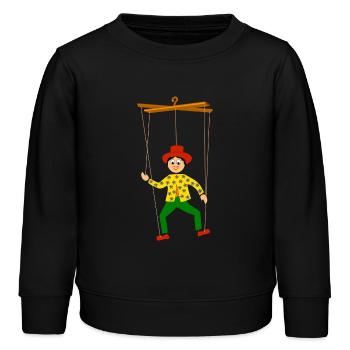 kinder marionette lustig - Kinder Organic Sweatshirt Mini Changer von Stanley/Stella - Schwarz - Vorne - AI Model Kid Male (0cm)