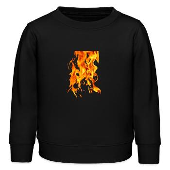Feuer - Kinder Organic Sweatshirt Mini Changer von Stanley/Stella - Schwarz - Vorne - AI Model Kid Male (0cm)
