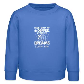 Boire du café faire des rêves devenir réalité agent de voyage - Sweat enfant bio Stanley/Stella - carolina blue - Devant - AI Model Kid Female (0cm)