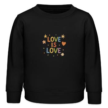 Love is Love - Kinder Organic Sweatshirt Mini Changer von Stanley/Stella - Schwarz - Vorne - AI Model Kid Male (0cm)