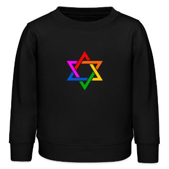 Israel davidstern lgbt flagge - Kinder Organic Sweatshirt Mini Changer von Stanley/Stella - Schwarz - Vorne - AI Model Kid Male (0cm)