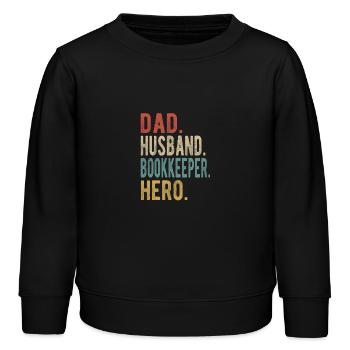 Comptable Papa Mari Héros - Sweat enfant bio Stanley/Stella - noir - Devant - AI Model Kid Male (0cm)