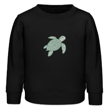 Stick-Schildkröte - Kinder Organic Sweatshirt Mini Changer von Stanley/Stella - Schwarz - Vorne - AI Model Kid Male (0cm)