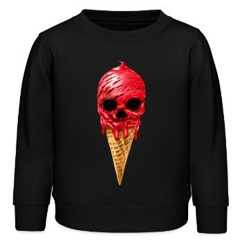 Skull Skull Dessert Eiswaffel - Kinder Organic Sweatshirt Mini Changer von Stanley/Stella - Schwarz - Vorne - AI Model Kid Male (0cm)