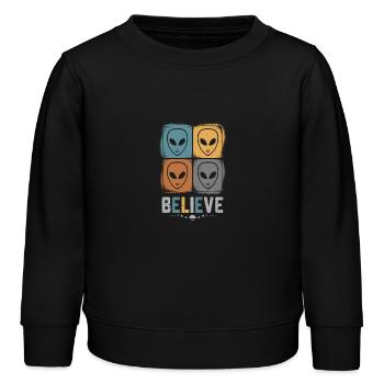 Croyance en l’espace incompréhensible - Sweat enfant bio Stanley/Stella - noir - Devant - AI Model Kid Male (0cm)