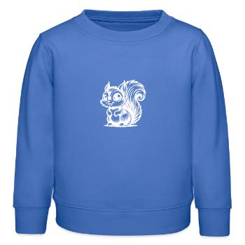 Petit écureuil rieur enfants dessin - Sweat enfant bio Stanley/Stella - carolina blue - Devant - AI Model Kid Female (0cm)