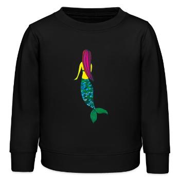 meerjungfrau - Kinder Organic Sweatshirt Mini Changer von Stanley/Stella - Schwarz - Vorne - AI Model Kid Male (0cm)