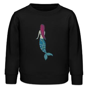 meerjungfrau - Kinder Organic Sweatshirt Mini Changer von Stanley/Stella - Schwarz - Vorne - AI Model Kid Male (0cm)
