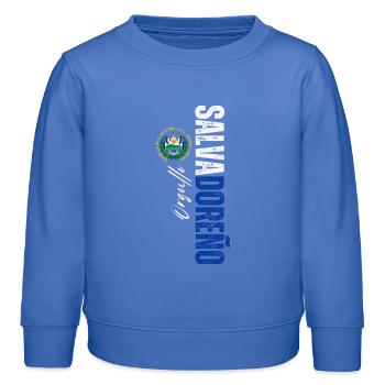 Fierté salvadorienne, design vertical - Sweat enfant bio Stanley/Stella - carolina blue - Devant - AI Model Kid Female (0cm)