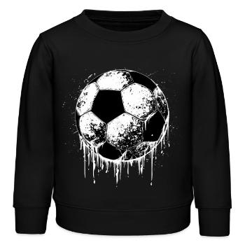 Fußball-Ball-Soccer - Kinder Organic Sweatshirt Mini Changer von Stanley/Stella - Schwarz - Vorne - AI Model Kid Male (0cm)