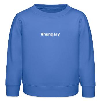 HUNGARY Hashtag Ungarn - Kinder Organic Sweatshirt Mini Changer von Stanley/Stella - carolina Blue - Vorne - AI Model Kid Female (0cm)