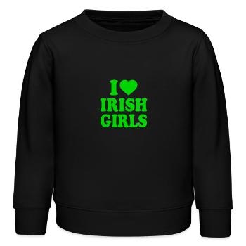 I love irish girls - Kids Organic Sweatshirt by Stanley/Stella - black - Front - AI Model Kid Male (0cm)