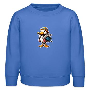 Ente sucht Streit - Kinder Organic Sweatshirt Mini Changer von Stanley/Stella - carolina Blue - Vorne - AI Model Kid Female (0cm)