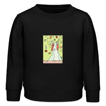 Spaß und Leichtigkeit, wie die Kinder tanzend - Kinder Organic Sweatshirt Mini Changer von Stanley/Stella - Schwarz - Vorne - AI Model Kid Male (0cm)