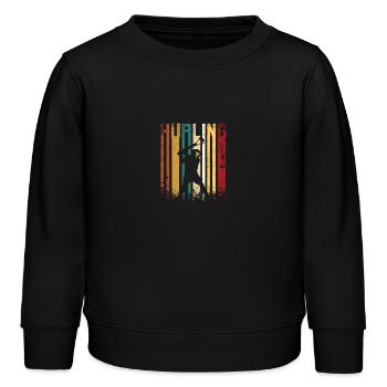Retro Vintage Hurling - Kinder Organic Sweatshirt Mini Changer von Stanley/Stella - Schwarz - Vorne - AI Model Kid Male (0cm)