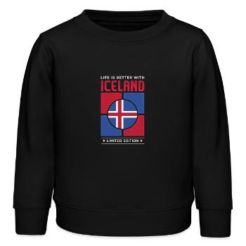 Islande - Sweat enfant bio Stanley/Stella - noir - Devant - AI Model Kid Male (0cm)