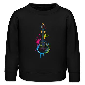 Graffiti Gitarre - Kinder Organic Sweatshirt Mini Changer von Stanley/Stella - Schwarz - Vorne - AI Model Kid Male (0cm)
