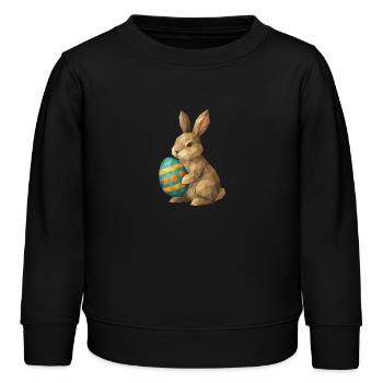 Geometrischer Osterhase - Kinder Organic Sweatshirt Mini Changer von Stanley/Stella - Schwarz - Vorne - AI Model Kid Male (0cm)