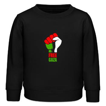 Save gaza - Sweat enfant bio Stanley/Stella - noir - Devant - AI Model Kid Male (0cm)