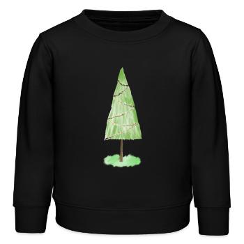 Festliche Tannenschmuck-Grafik - Kinder Organic Sweatshirt Mini Changer von Stanley/Stella - Schwarz - Vorne - AI Model Kid Male (0cm)