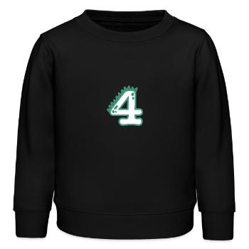 Zahl 4 - Kinder Organic Sweatshirt Mini Changer von Stanley/Stella - Schwarz - Vorne - AI Model Kid Male (0cm)