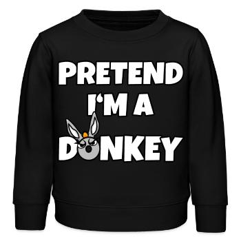 Pretend I'm a Donkey – Einfaches Esel-Kostüm - Kinder Organic Sweatshirt Mini Changer von Stanley/Stella - Schwarz - Vorne - AI Model Kid Male (0cm)