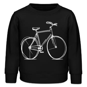 Fahrrad Strichzeichung - Kinder Organic Sweatshirt Mini Changer von Stanley/Stella - Schwarz - Vorne - AI Model Kid Male (0cm)