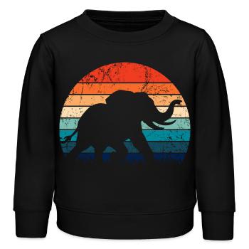 Eléphant - Gros Gibier, Défense, Ivoire - Sweat enfant bio Stanley/Stella - noir - Devant - AI Model Kid Male (0cm)