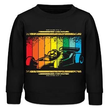 Rennfahrer Vintage - Kinder Organic Sweatshirt Mini Changer von Stanley/Stella - Schwarz - Vorne - AI Model Kid Male (0cm)