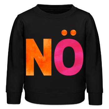 NÖ. Ein Shirt, ein Wort. - Kinder Organic Sweatshirt Mini Changer von Stanley/Stella - Schwarz - Vorne - AI Model Kid Male (0cm)