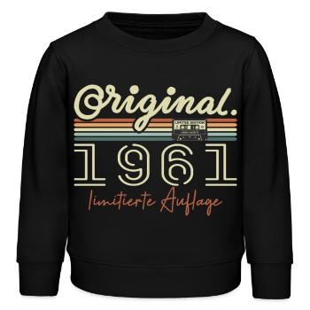 Original 1961 Millésime 1961 Anniversaire Rétro 1961 - Sweat enfant bio Stanley/Stella - noir - Devant - AI Model Kid Male (0cm)