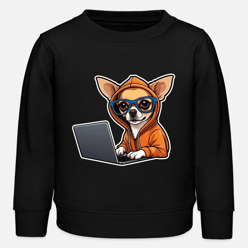 Chihuahua Nerd - Kinder Organic Sweatshirt Mini Changer von Stanley/Stella - Schwarz