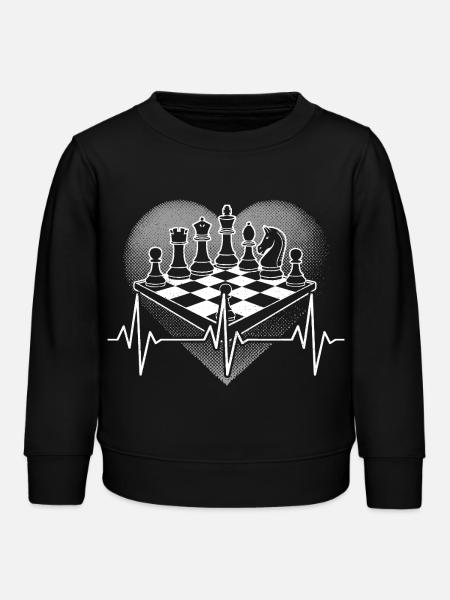 Herzschlag Schach - Kinder Organic Sweatshirt Mini Changer von Stanley/Stella - Schwarz