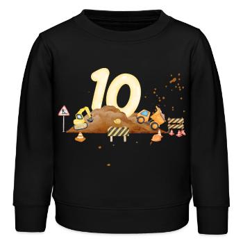 10e anniversaire chantier de construction - Sweat enfant bio Stanley/Stella - noir - Devant - AI Model Kid Male (0cm)